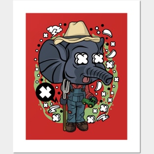 farmer elephant Posters and Art